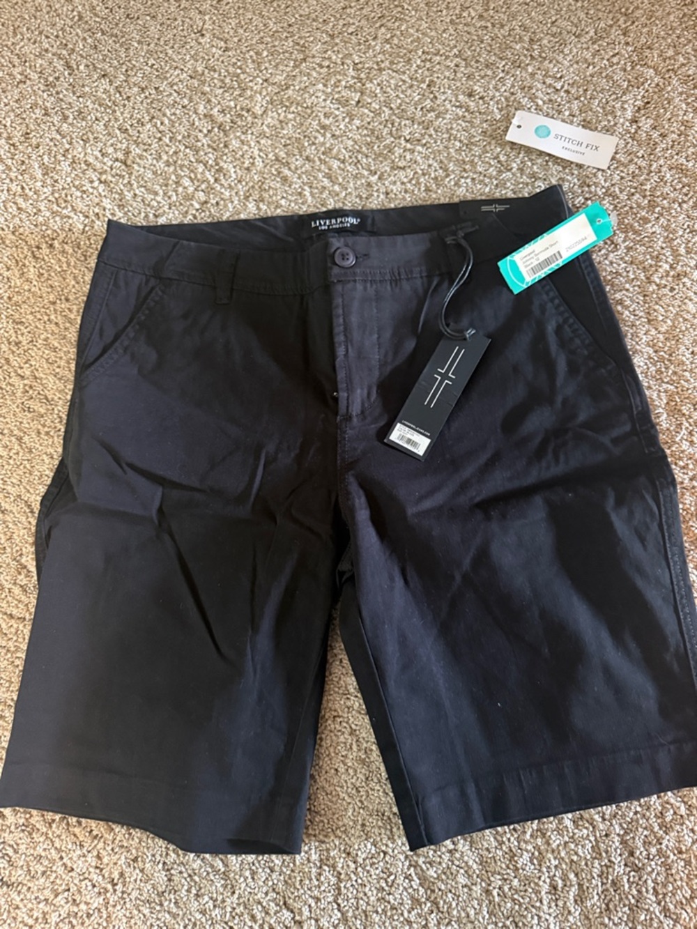 Liverpool Black Stretch Chino Bermudas